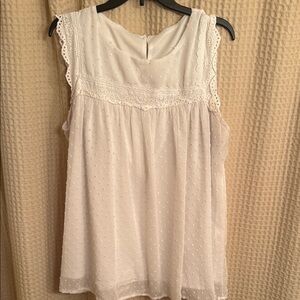 White Relaxed Ruffled Tank Top